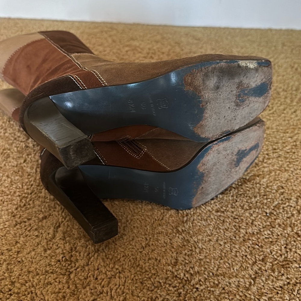 Via Spiga Patchwork Boots, Brown, 8.5 - image 6